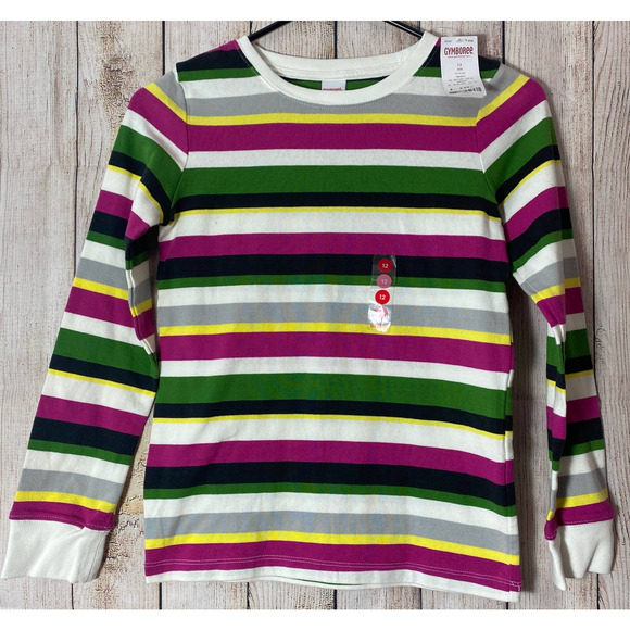 Vtg 2010 Gymboree MERRY & BRIGHT Striped Long Sleeve Shirt Top 12 NWT Flaw - Picture 1 of 4